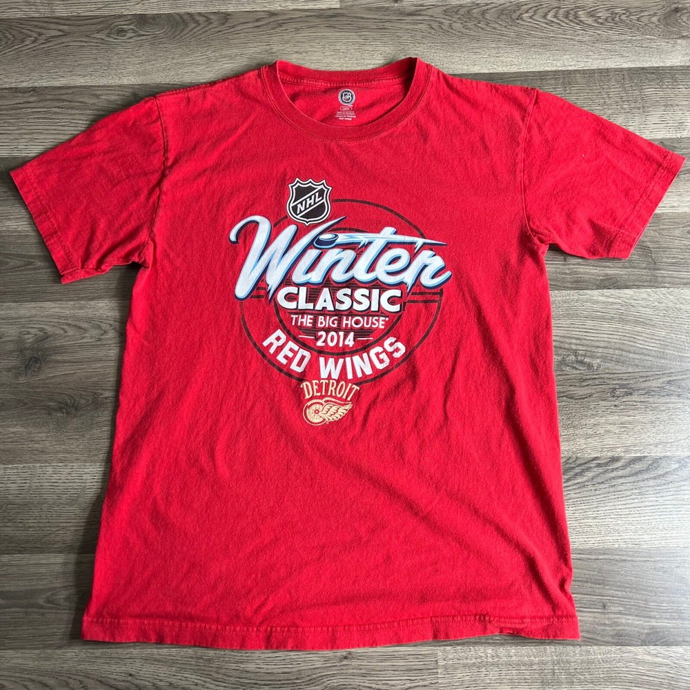 Detroit Red Wings T Shirt Mens Large Winter Classic Big House‎ 2014 NHL Hockey
